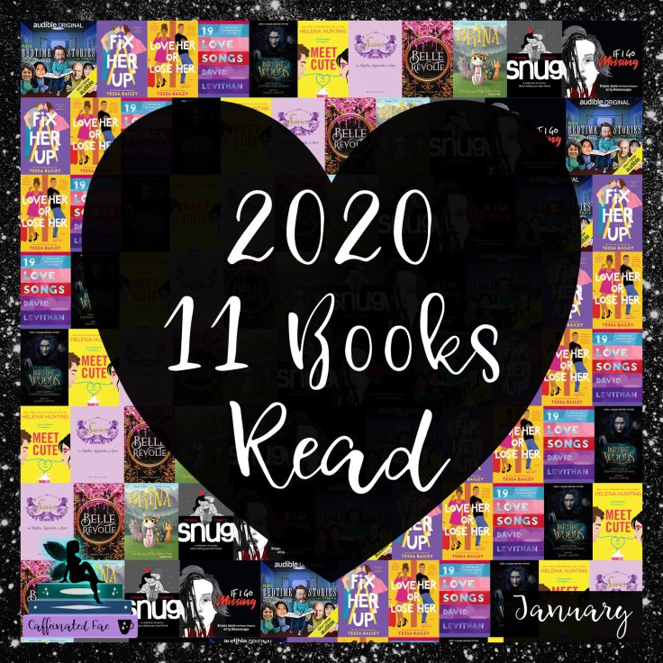 Photo showing all 11 books read this year. 